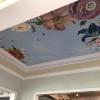 Custom hand painted floral ceiling. 